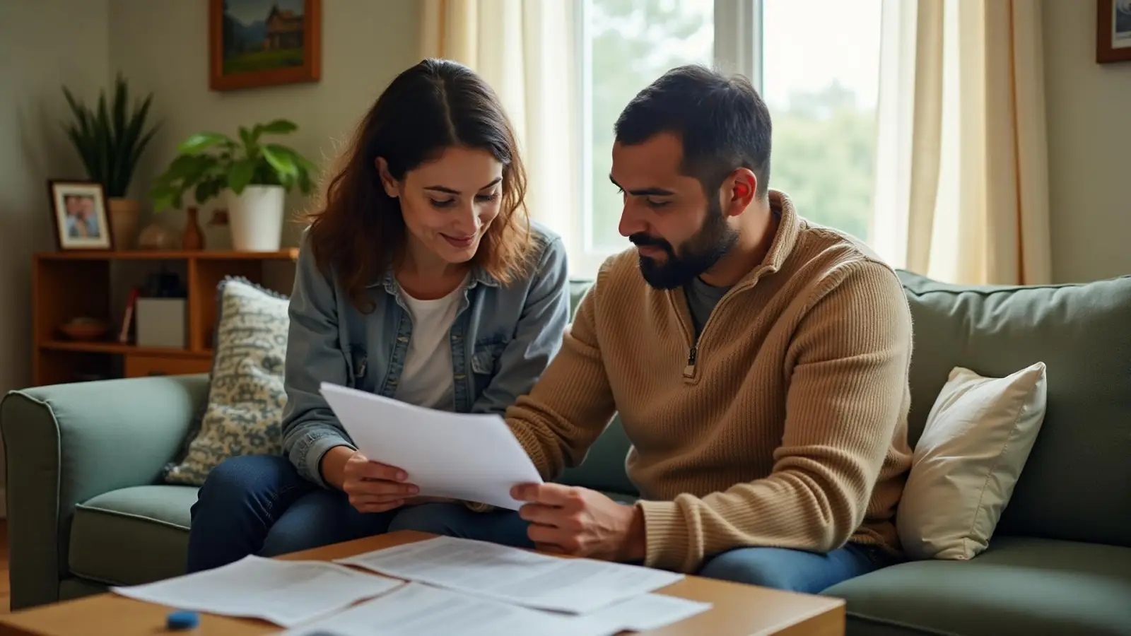 Family member helping person review SSI benefit documents at home